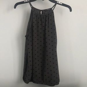 Express green polka dot top